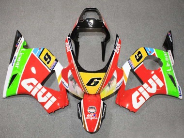 Online Blanco Rojo Amarillo Azul Verde Negro Elf Givi 6 Carenado Moto Honda CBR900RR 954 2002-2003