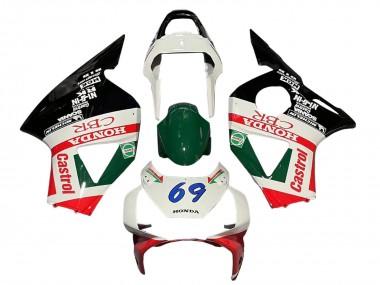 Online Blanco Rojo Verde Negro Brillante Castrol Carenado Moto Honda CBR900RR 954 2002-2003
