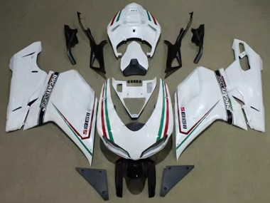 Online Blanco Rojo Verde Negro Corse Carenado Moto Ducati 1198 2007-2014