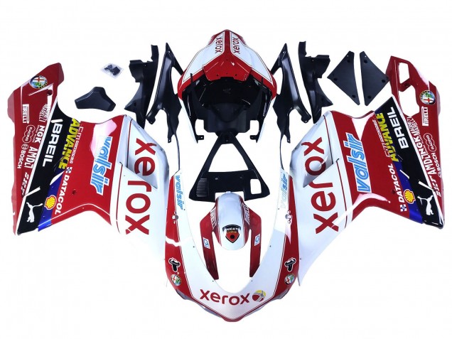 Online Blanco Rojo Negro Brillante Valsir Xerox Carenado Moto Ducati 848/1098/1198 2007-2014