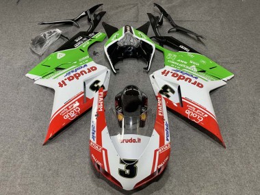Online Blanco Rojo Verde Valsir 3 Carenado Moto Ducati 848/1098/1198 2007-2014