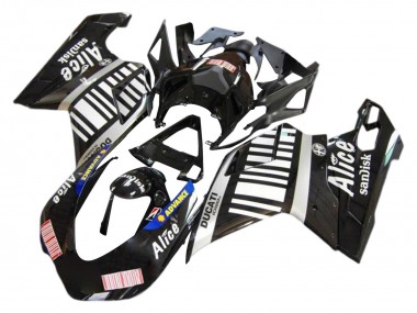 Online Plata Negro Brillante Alice Sandisk Carenado Moto Ducati 1098 2007-2014