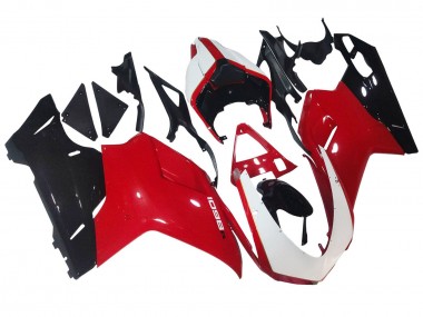 Online Blanco Rojo Negro Brillante Carenado Moto Ducati 1098 2007-2014