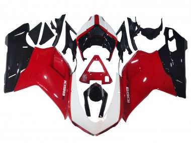 Online Blanco Rojo Negro Brillante Carenado Moto Ducati 1098 2007-2014