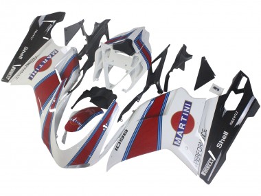 Online Blanco Rojo Azul Negro Brillante Martini Carenado Moto Ducati 1098 2007-2014