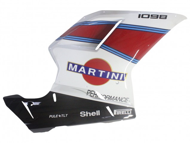 Online Blanco Rojo Azul Negro Brillante Martini Carenado Moto Ducati 1098 2007-2014