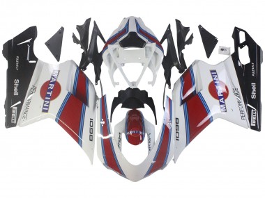 Online Blanco Rojo Azul Negro Brillante Martini Carenado Moto Ducati 1098 2007-2014