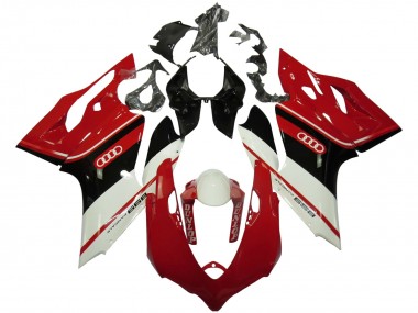 Online Blanco Rojo Negro Brillante Dunlop Carenado Moto Ducati Panigale 899 2011-2014