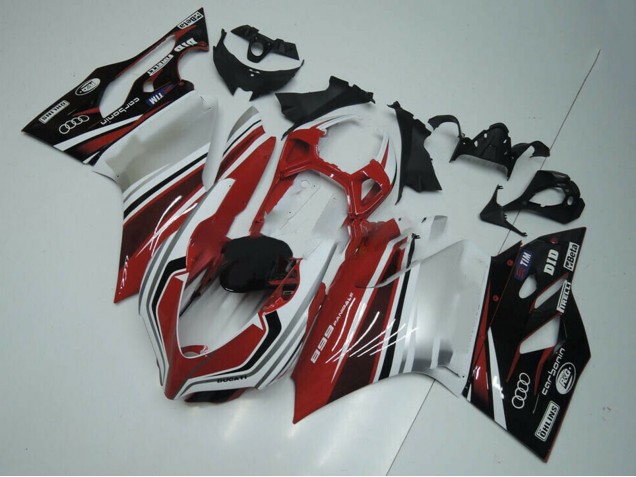 Online Blanco Rojo Negro Brillante Carenados Moto Ducati Panigale 899 2011-2014