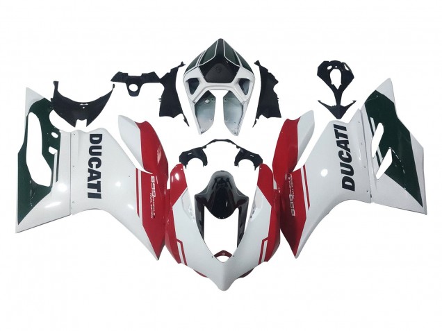 Online Blanco Rojo Negro Brillante Carenado Moto Ducati Panigale 899 2011-2014
