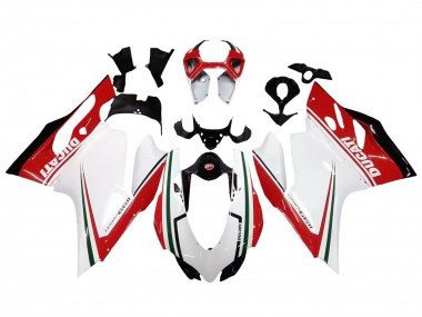 Online Blanco Rojo Verde Negro Brillante Carenado Moto Ducati 1199 2011-2014