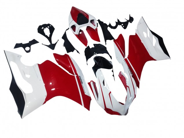 Online Blanco Rojo Negro Brillante Carenado Moto Ducati 1199 2011-2014