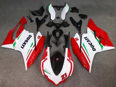 Online Blanco Rojo Verde Negro Brillante 21 Carenado Moto Ducati 959/1299 2015-2020