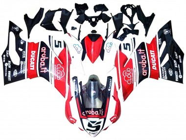 Online Blanco Rojo Negro Brillante Aruba 5 Carenado Moto Ducati 959/1299 2015-2020