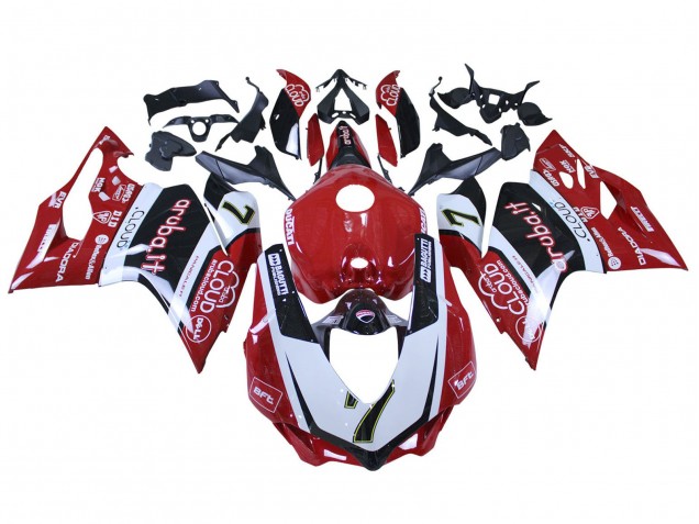 Online Blanco Rojo Negro Aruba 7 Carenado Moto Ducati 959/1299 2015-2020