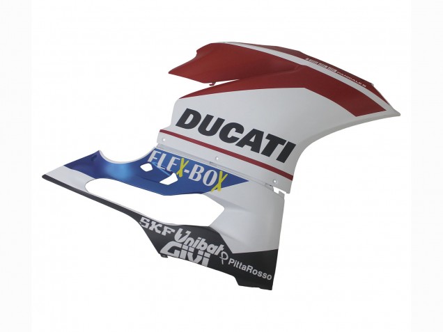 Online Blanco Rojo Azul Negro Mate Unibat Flex-Box Carenado Moto Ducati 1299 2015-2020