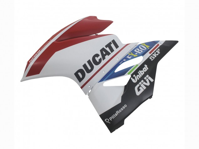 Online Blanco Rojo Azul Negro Mate Unibat Flex-Box Carenado Moto Ducati 1299 2015-2020