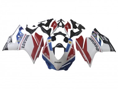 Online Blanco Rojo Azul Negro Mate Unibat Flex-Box Carenado Moto Ducati 1299 2015-2020