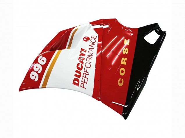 Online Blanco Rojo Oro Negro Brillante Corse Performance Carenado Moto Ducati 996 1993-2005
