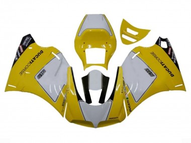 Online Blanco Amarillo Negro Brillante Corse Performance Carenado Moto Ducati 996 1993-2005