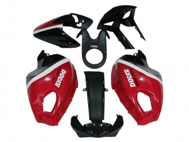 Online Rojo Blanco Negro Brillante Carenado Moto Ducati Monster 696 796 1100 1100S 2008-2012