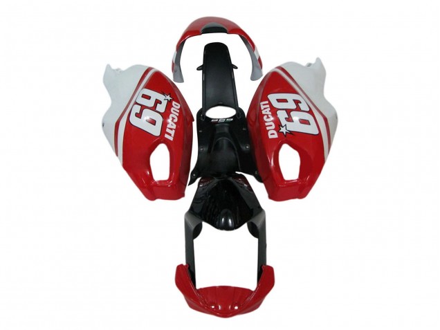 Online Blanco Rojo Negro Brillante 69 Carenado Moto Ducati Monster 696 796 1100 1100S 2008-2012