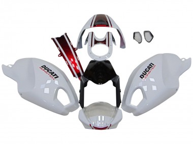 Online Blanco Rojo Negro Brillante Carenado Moto Ducati Monster 696 796 1100 1100S 2008-2012