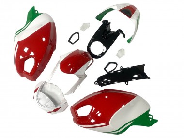 Online Blanco Rojo Verde Carenados Moto Ducati Monster 696 796 1100 1100S 2008-2012