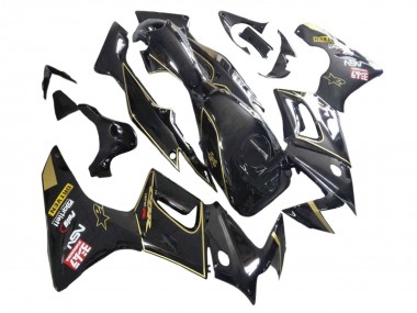 Online Negro Brillante Oro Carenado Moto Honda CBR125R 2002-2006