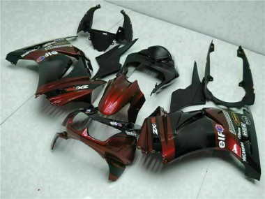 Online Negro Brillante Rojo Granate Carenado Moto Kawasaki EX250 2008-2012