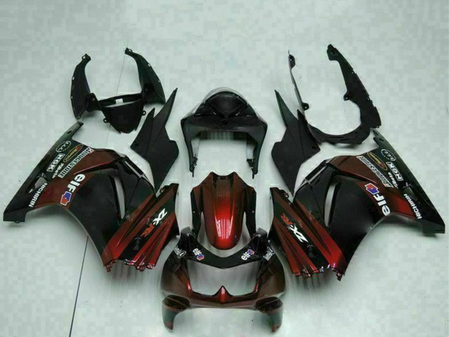 Online Negro Brillante Rojo Granate Carenado Moto Kawasaki EX250 2008-2012