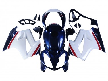 Online Blanco Rojo Azul Oscuro Carenado Moto Honda VFR 800 2002-2013