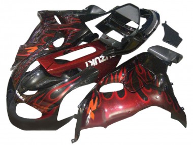 Online Negro Brillante Rojo Llama Carenado Moto Suzuki TL1000R 1998-2003