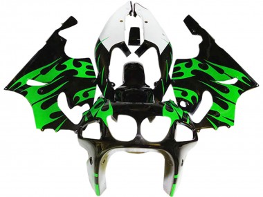 Online Verde Negro Brillante Blanco Carenado Moto Kawasaki ZX7R 1996-2003
