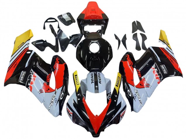 Online Amarillo Rojo Blanco Lustroso Rojo Bull Repsol HRC Carenado Moto Honda CBR1000RR 2004-2005