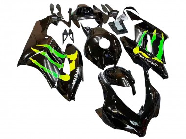 Online Negro Brillante Amarillo Verde Monstruo Carenado Moto Honda CBR1000RR 2004-2005