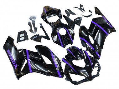 Online Negro Brillante Púrpura Raya Carenado Moto Honda CBR1000RR 2004-2005