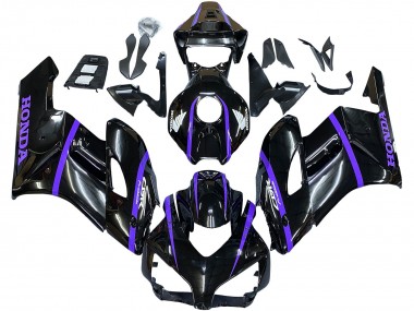Online Negro Brillante Púrpura Raya Carenado Moto Honda CBR1000RR 2004-2005
