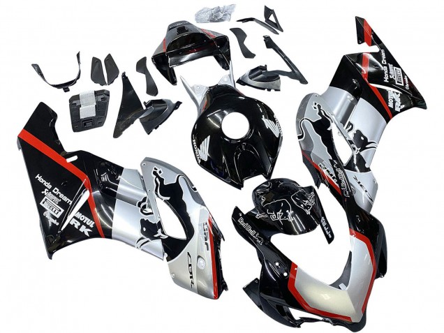 Online Plata Negro Brillante Rojo Raya Carenado Moto Honda CBR1000RR 2004-2005