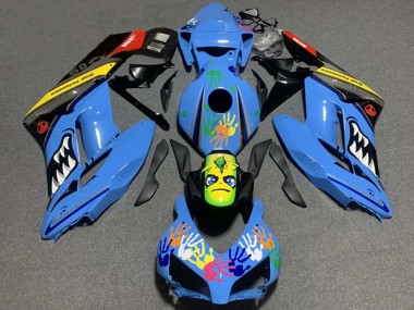 Online Azul Amarillo Negro Rojo Tiburón Carenados Moto Honda CBR1000RR 2004-2005