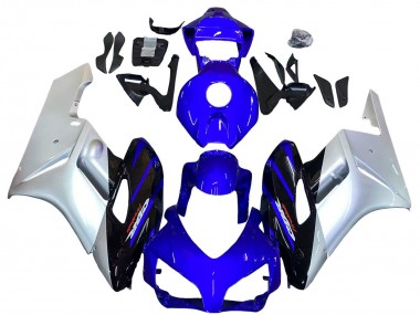 Online Plata Azul Negro Brillante Carenado Moto Honda CBR1000RR 2004-2005