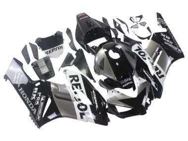Online Plata Blanco Negro Brillante Repsol Kits Carenados Moto Honda CBR1000RR 2004-2005