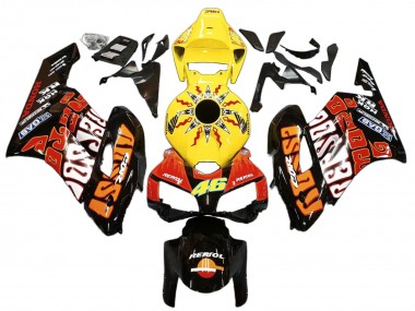 Online Amarillo Naranja Negro Brillante Repsol Rossi 46 Carenado Moto Honda CBR1000RR 2004-2005