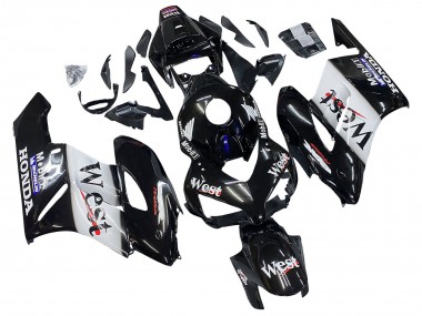 Online Negro Brillante Blanco West Carenado Moto Honda CBR1000RR 2004-2005