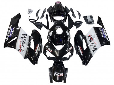 Online Negro Brillante Blanco West Carenado Moto Honda CBR1000RR 2004-2005