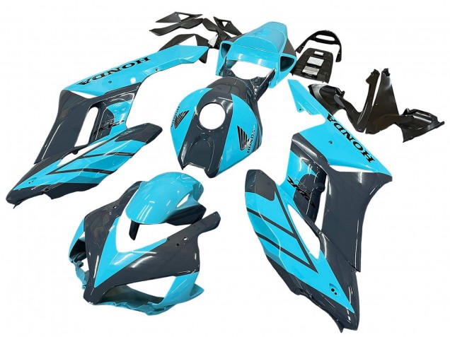 Online Azul Claro Negro Brillante Carenado Moto Honda CBR1000RR 2004-2005
