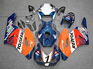 Online Naranja Blanco Rojo Azul Repsol Carenado Moto Honda CBR1000RR 2004-2005