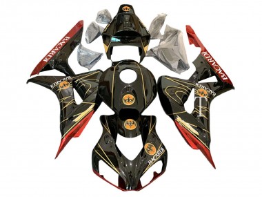Online Negro Brillante Rojo Oro BACARDI Carenado Moto Honda CBR1000RR 2006-2007