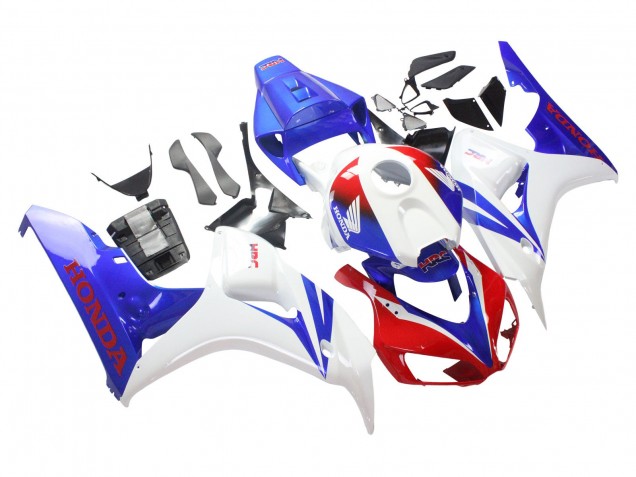 Online Blanco Rojo Azul HRC Carenados Moto Honda CBR1000RR 2006-2007