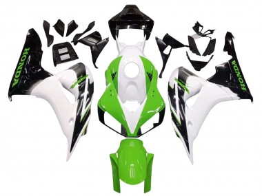 Online Blanco Verde Negro Brillante Carenados Moto Honda CBR1000RR 2006-2007